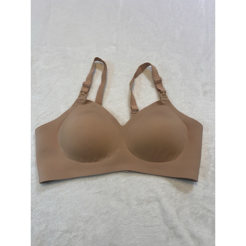 Momcozy Hands-Free Pumping Bra - Beige - Size Large Adjustable Nursing Bra